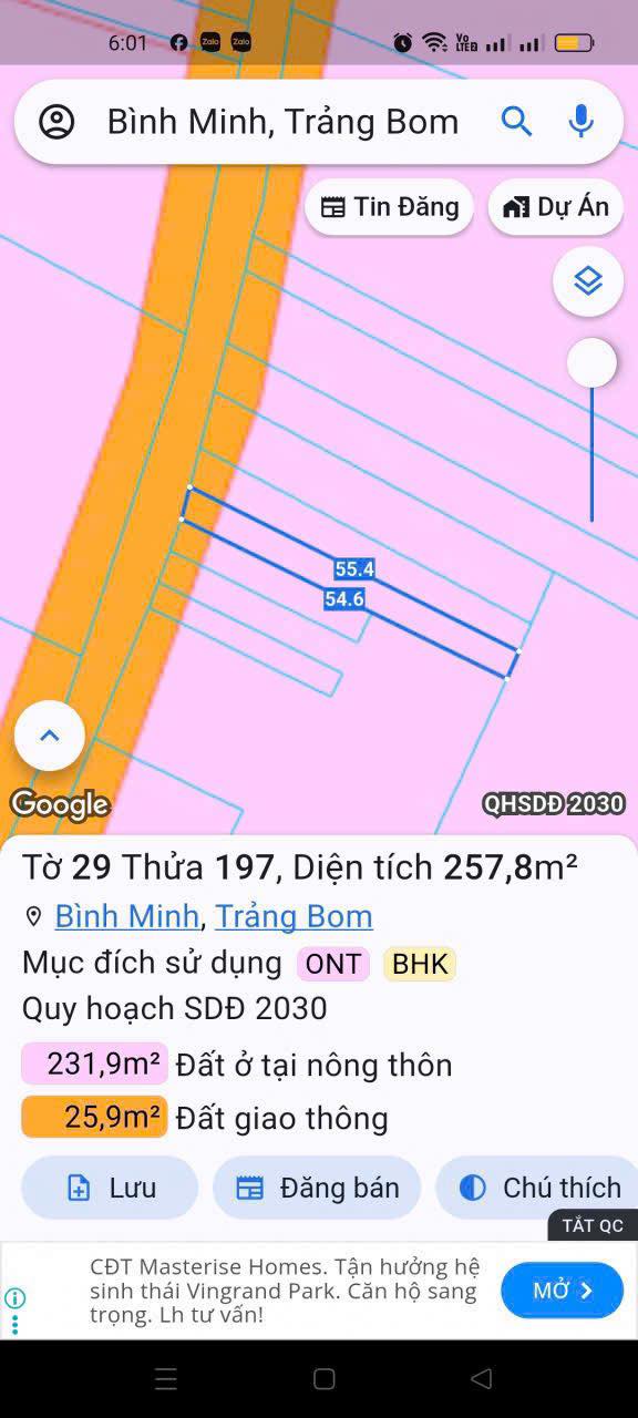 Đất nền Trảng Bom, Đồng Nai 257m² - Tiềm năng tăng giá vượt trội!