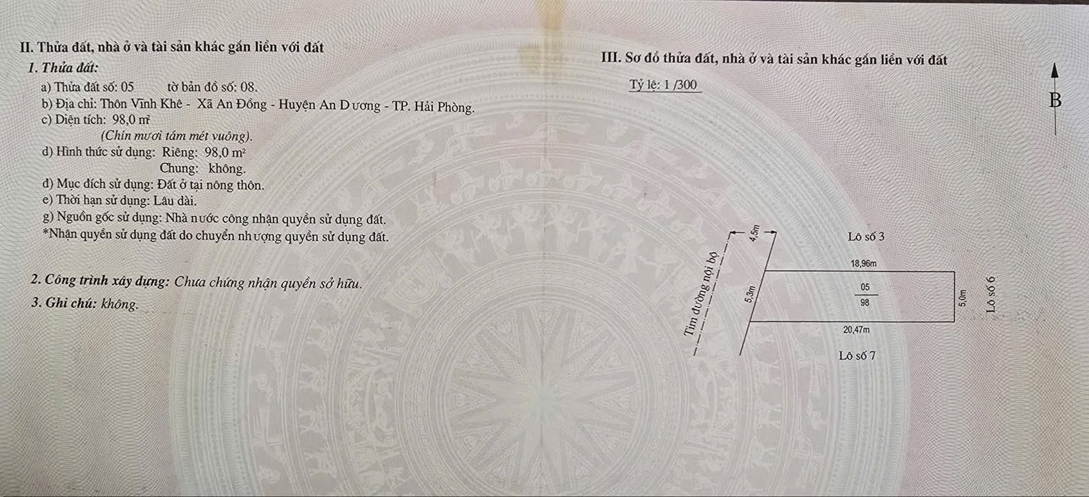 Đất nền 98m² An Đồng, Hải Phòng - Sổ đỏ sẵn sàng, gần Chung cư Đầm Phường
