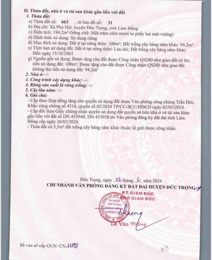 Đất nền Phú Hội, Đức Trọng 100m² thổ cư - Sổ đỏ chính chủ