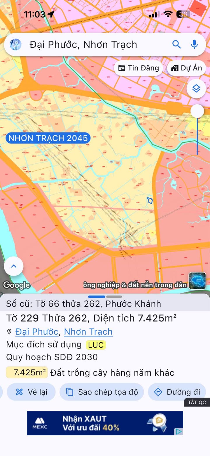 Đất nền Phước Khánh, Nhơn Trạch 7425m² - Tiềm năng tăng giá vượt trội!