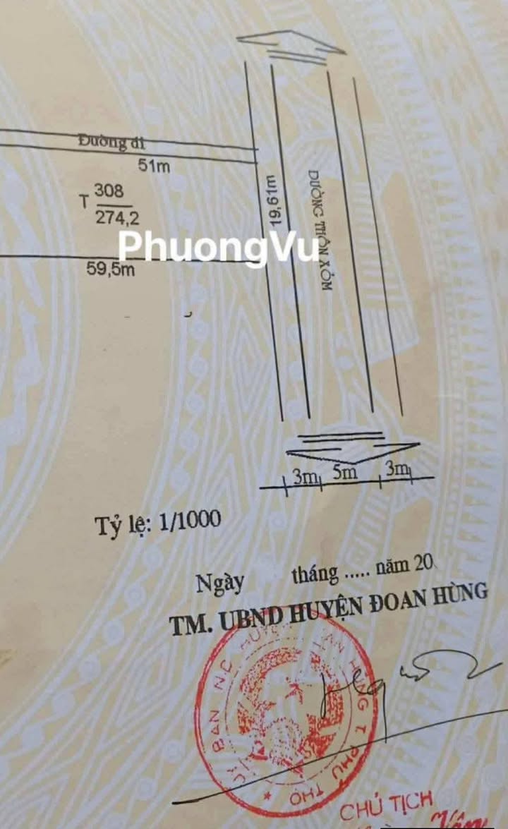 Đất nền 300m² Thị trấn Đoan Hùng - Sổ đỏ chính chủ, ô tô vào tận nơi!