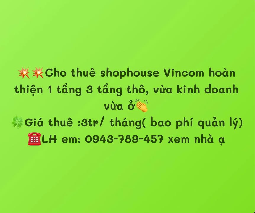 Shophouse Vincom Đông Hà 3 triệu/tháng - Vị trí đắc địa!