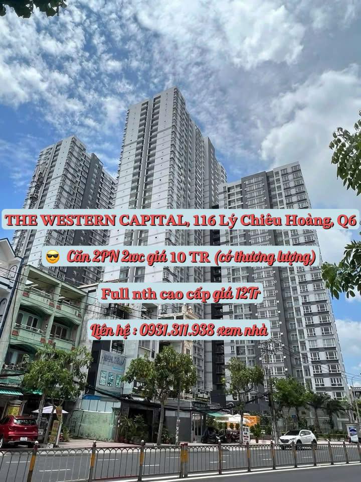 Căn hộ The Western Capital Q6 2PN – Full nội thất, chỉ 10 triệu/tháng!