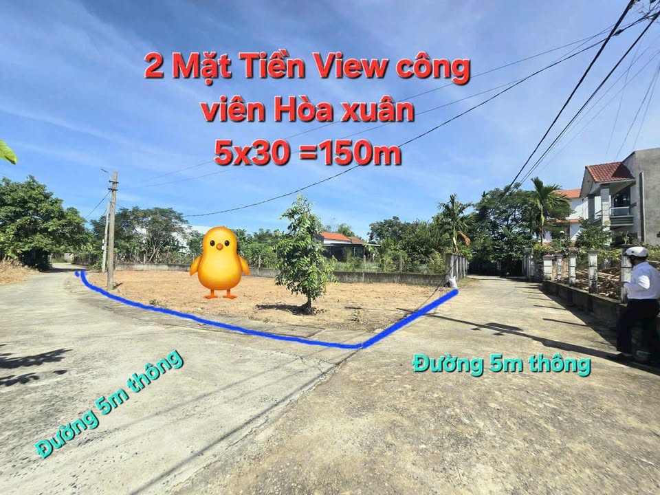 Đất Nền 2 Mặt Tiền Hòa Xuân - 150m² Kinh Doanh/Nhà Vườn, Giá 2 Tỷ+