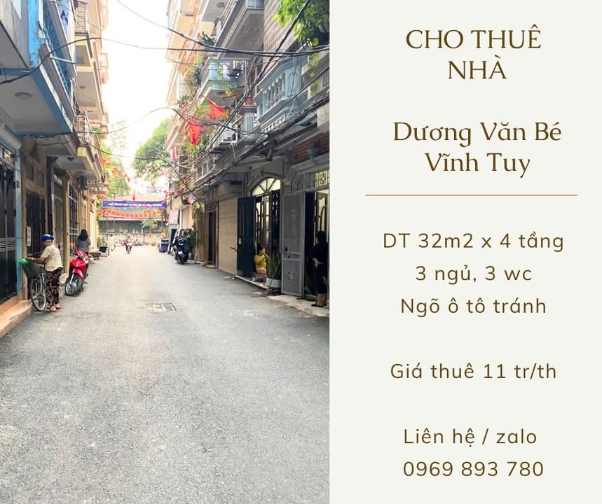 Cho thuê nhà Dương Văn Bé 4 tầng giá 11 triệu - Sẵn sàng ở ngay