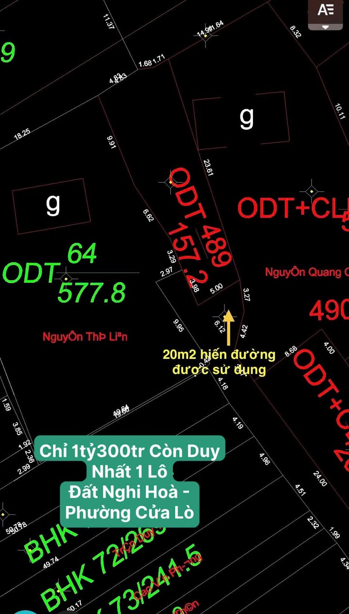 Đất Nền Nghi Hòa, Cửa Lò 157m² - Hướng Đông Nam, Giá 1.3 Tỷ