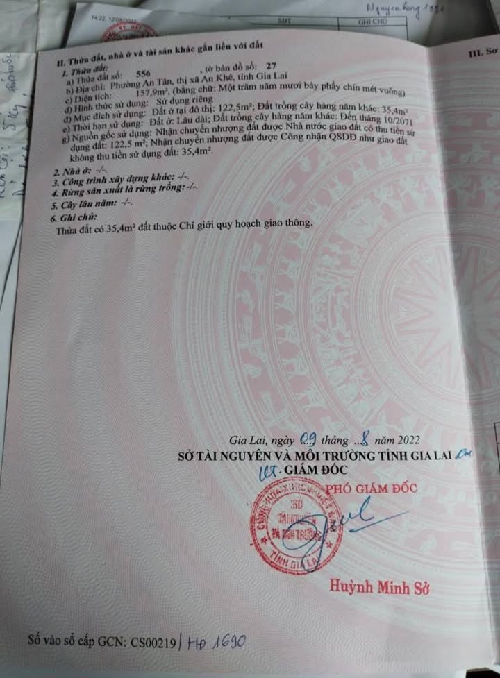 Đất nền An Khê Gia Lai 157m² giá hơn 500 triệu - Sổ đỏ chính chủ