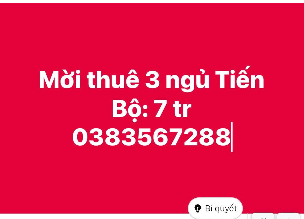 Cho thuê căn hộ 3PN Tiến Bộ, Bắc Kạn - Tầng cao, thoáng mát