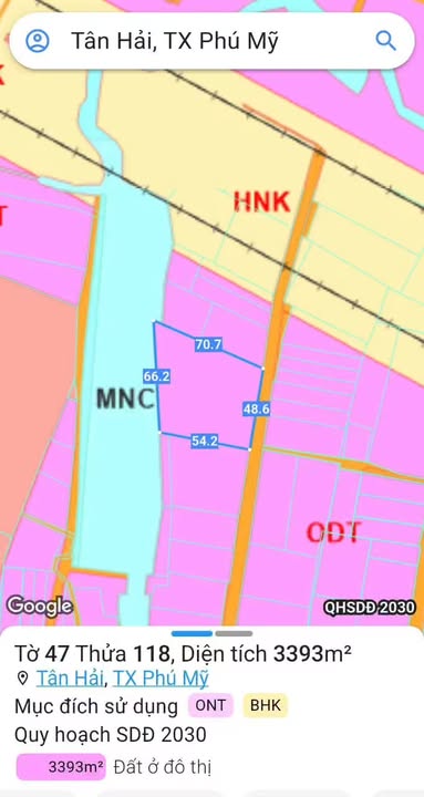 Đất Nền 3385m² Tân Hải, Phú Mỹ - Sổ Đỏ Thổ Cư, Giá Đầu Tư