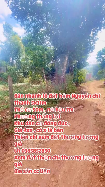 Đất Nguyễn Chí Thanh Pleiku 155m² 399 triệu-Xây dựng tự do