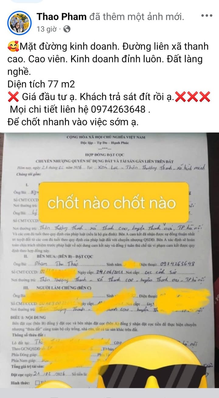 Đất Làng Nghề Thanh Oai 77m² - Mặt Đường Kinh Doanh, Giá Đầu Tư