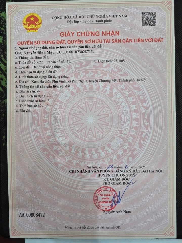 Đất nền Phú Nghĩa 95m² - Đường to ô tô, tiềm năng sinh lời cao!