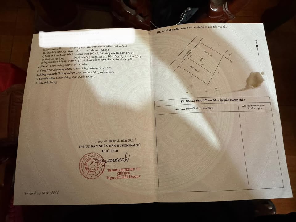 Đất nền Đại Từ, Thái Nguyên 272m² - 2 mặt tiền, giá F0 chỉ 600 triệu