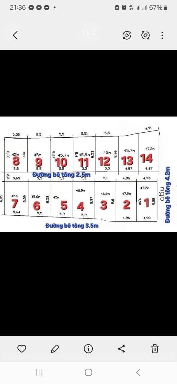 Bán Đất Vàng 47m² Mặt Tiền 5m Ngõ Làng Hoàng, Nam Định - Giá 1.1 Tỷ