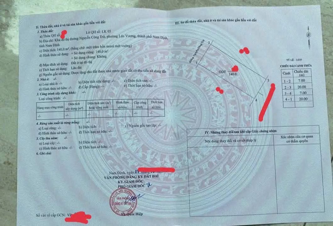 Đất LK5 Nguyễn Công Trứ, Nam Định 140m² - Đối diện TTTM, Giá tốt