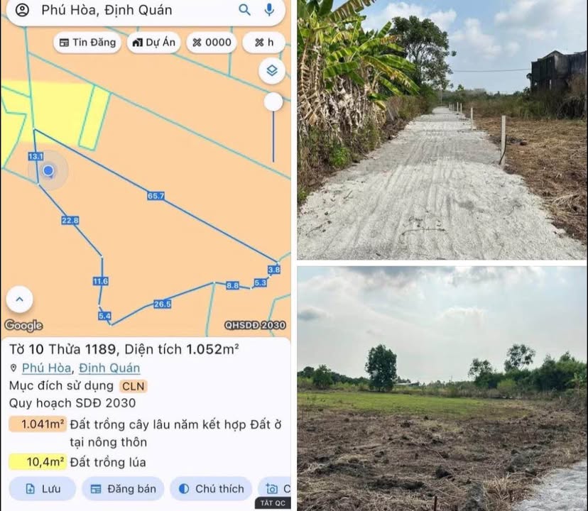 Đất nền Phú Hòa, Định Quán 845m² - Sổ hồng sẵn, tiềm năng tăng giá!