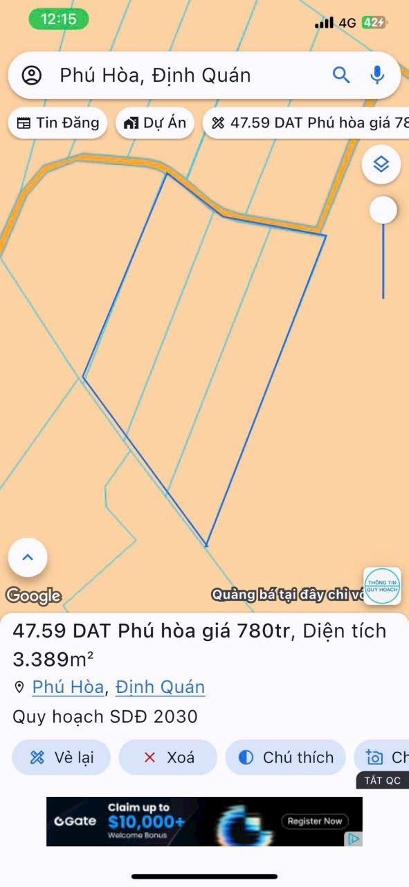 Bán Đất Vườn Đồng Nai 10800m² (3 Sào) - Sổ Hồng Riêng, Giá 768 Triệu