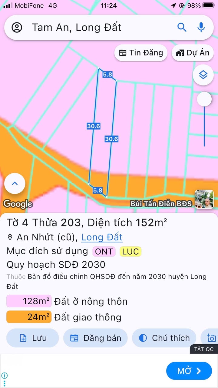 Đất nền An Nhứt Long Điền 174m² giá 1.2 tỷ - Sổ đỏ chính chủ