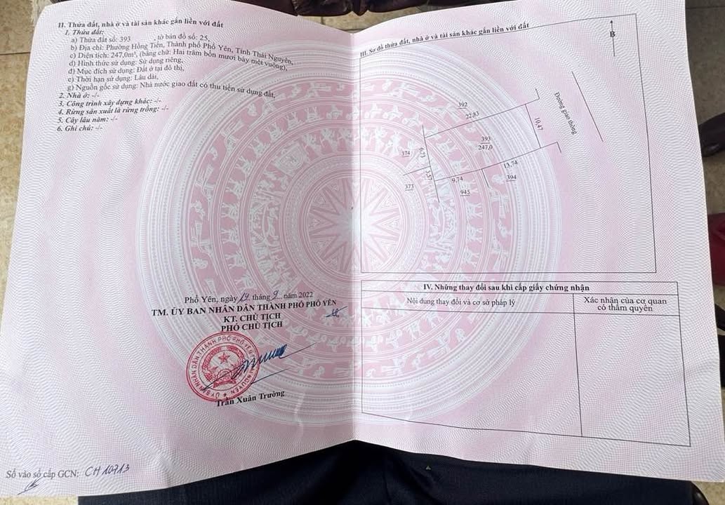 Đất nền Phổ Yên, Thái Nguyên 247m² - Chia 2 lô, bám khu Việt Hàn