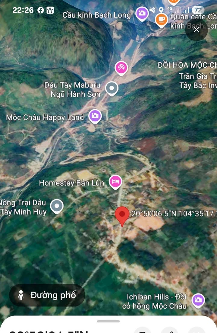 Mặt Tiền Kinh Doanh Đường Bản Lùn, Mộc Châu 190m² - Giá 2.5 Tỷ