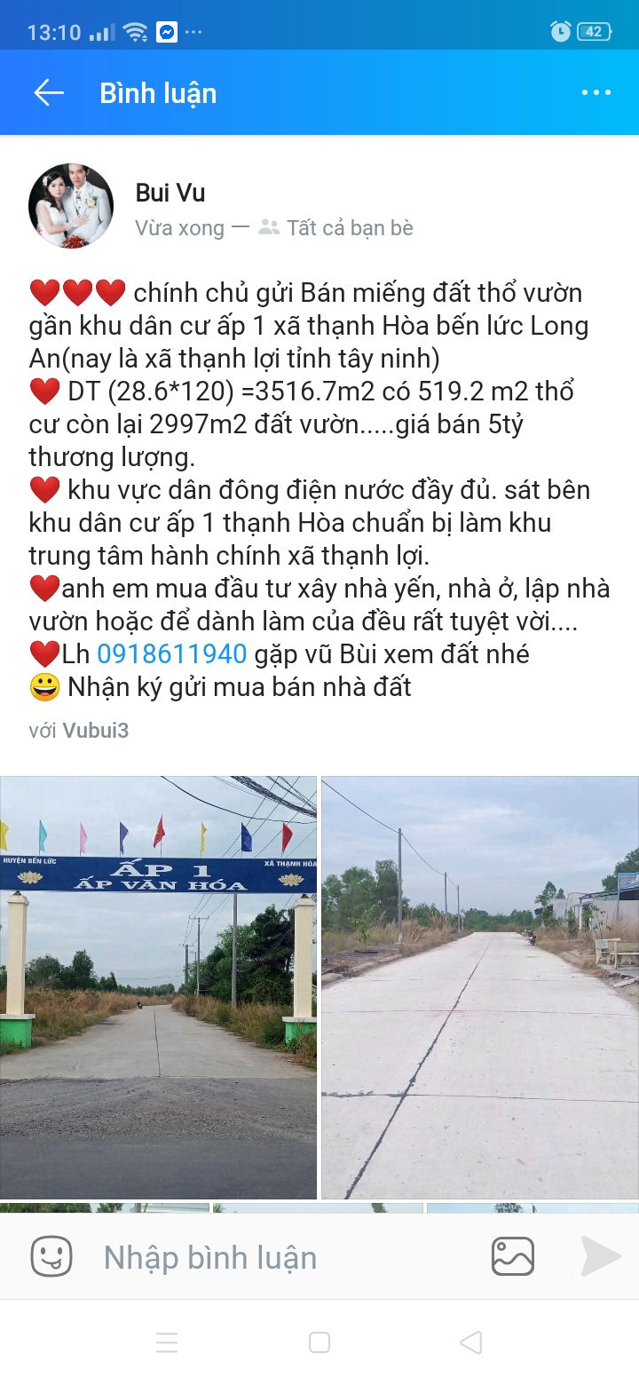 Bán Đất Vườn 3516.7m² Thạnh Lợi, Long An - Sổ Đỏ Thổ Cư, Giá Đầu Tư 5 Tỷ