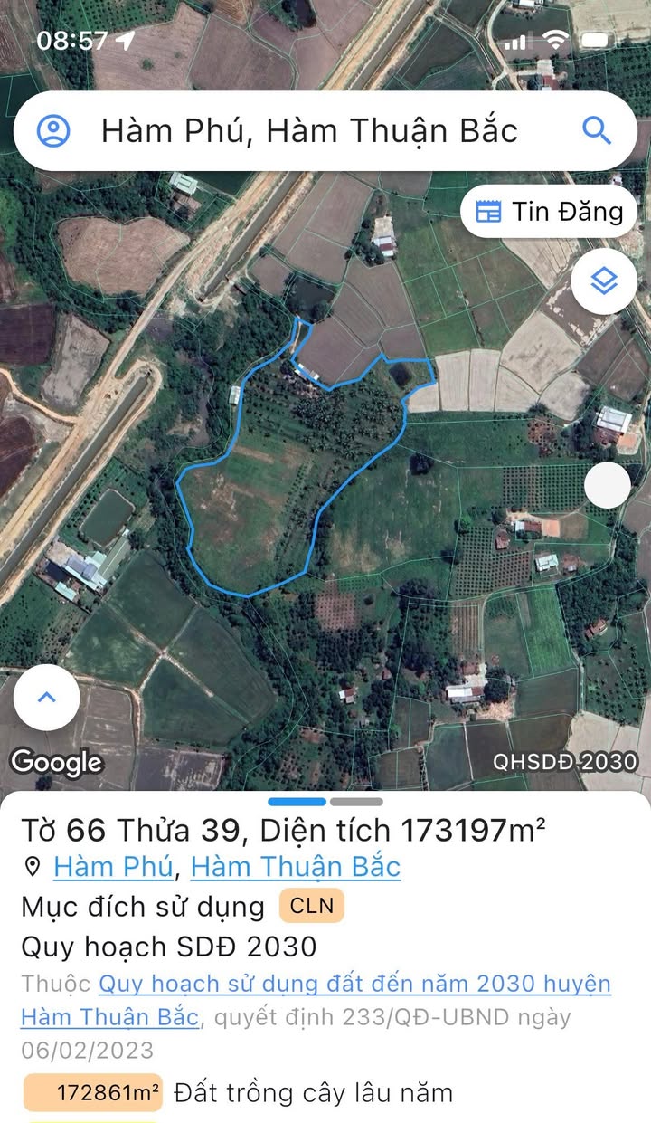 Đất Nền Hàm Phú 17000m² - Sổ Đỏ Chính Chủ, Giá 1.8 Tỷ!