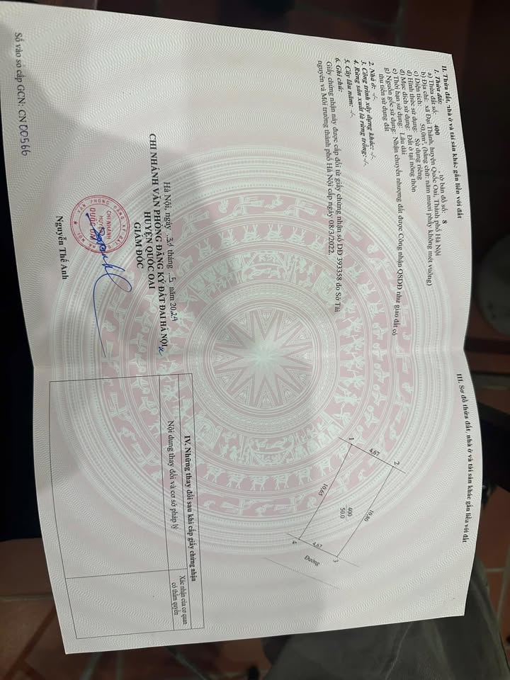 Bán Đất Đại Thành Quốc Oai 50m² - Vị Trí Kinh Doanh Đắc Địa