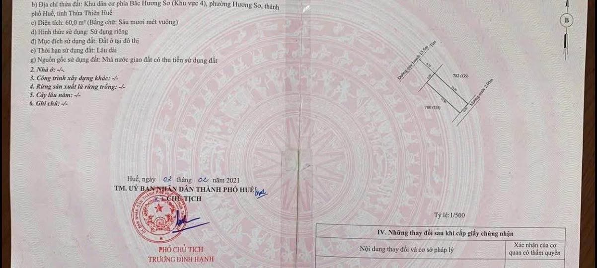 Đất Nền Hương Sơ, Huế 240m² - Mặt Tiền 13.5m, Hướng Tây Bắc, Giá 1.2 Tỷ