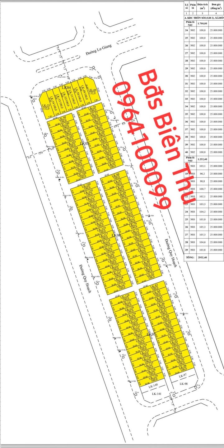 Đất nền Khu Lư Giang Tân Mỹ, TP Bắc Giang 100m² - Đường to ô tô