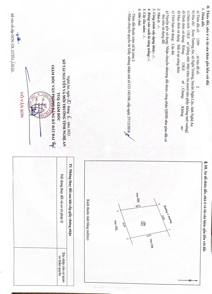 Đất thổ cư Nghi Trường, Cửa Lò 138m² - Sổ đỏ sẵn, giá tốt