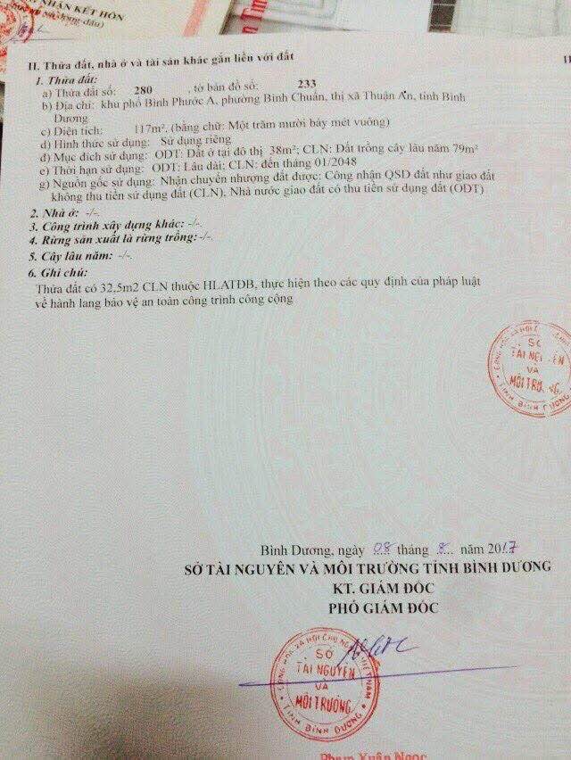 Bán Đất 117m² Bình Chuẩn - Sổ Đỏ Thổ Cư, Hai Mặt Hẻm 3m