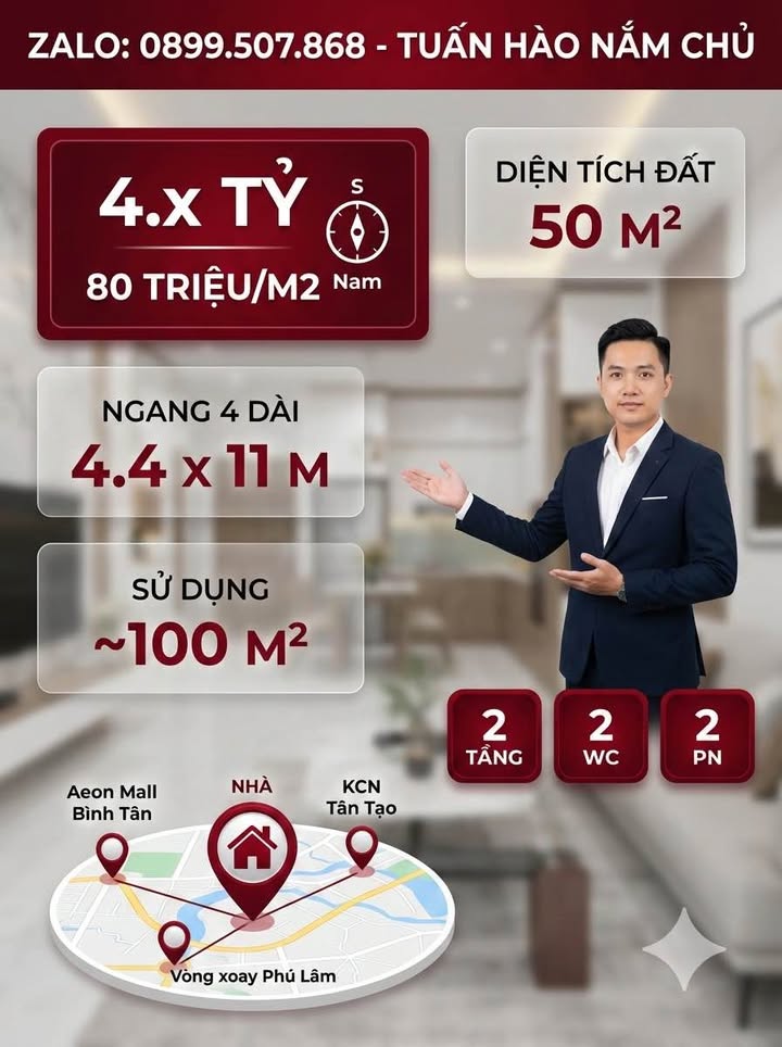 Nhà phố Quận Bình Tân 50m² chỉ từ 3.x tỷ - Sổ hồng sẵn, công chứng ngay!