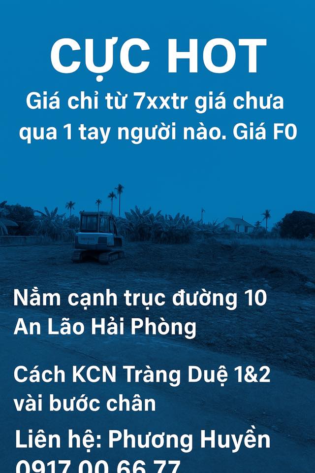 Đất nền An Lão 65m² giá F0 - Sổ đỏ chính chủ, cạnh KCN Tràng Duệ!