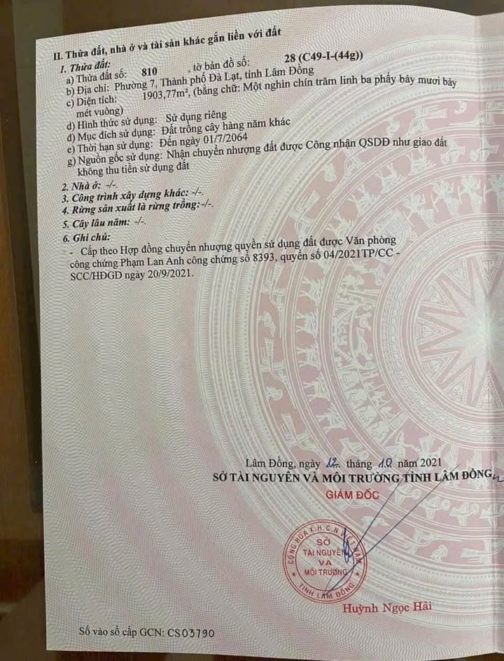 Bán đất Xã Đạ Chais, Lạc Dương 2300m² - Sổ đỏ, ô tô tận nơi