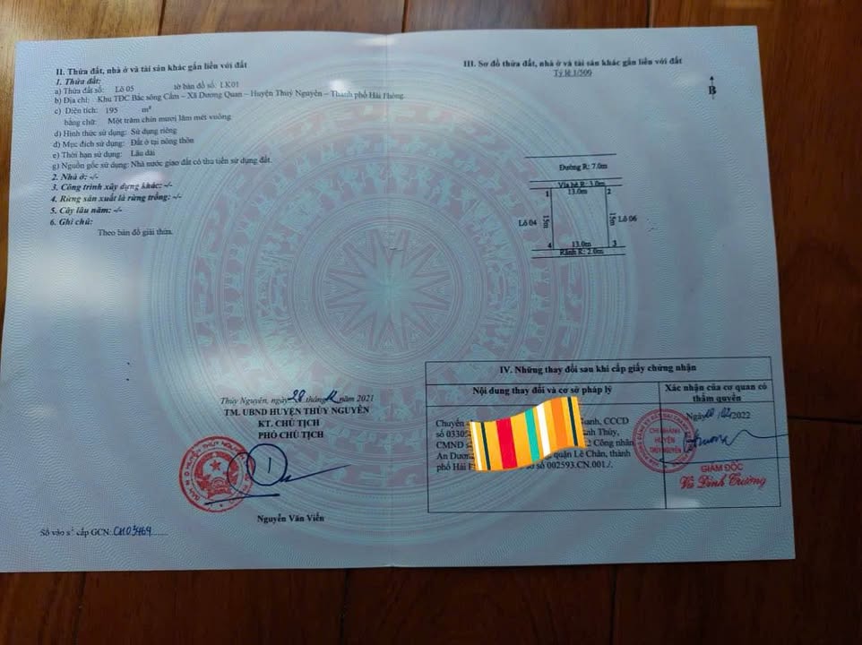 Bán Gấp Lô Đất Townhouse 195m² Mặt Tiền Đường R Dương Quan, Thủy Nguyên - Giá 9 Tỷ