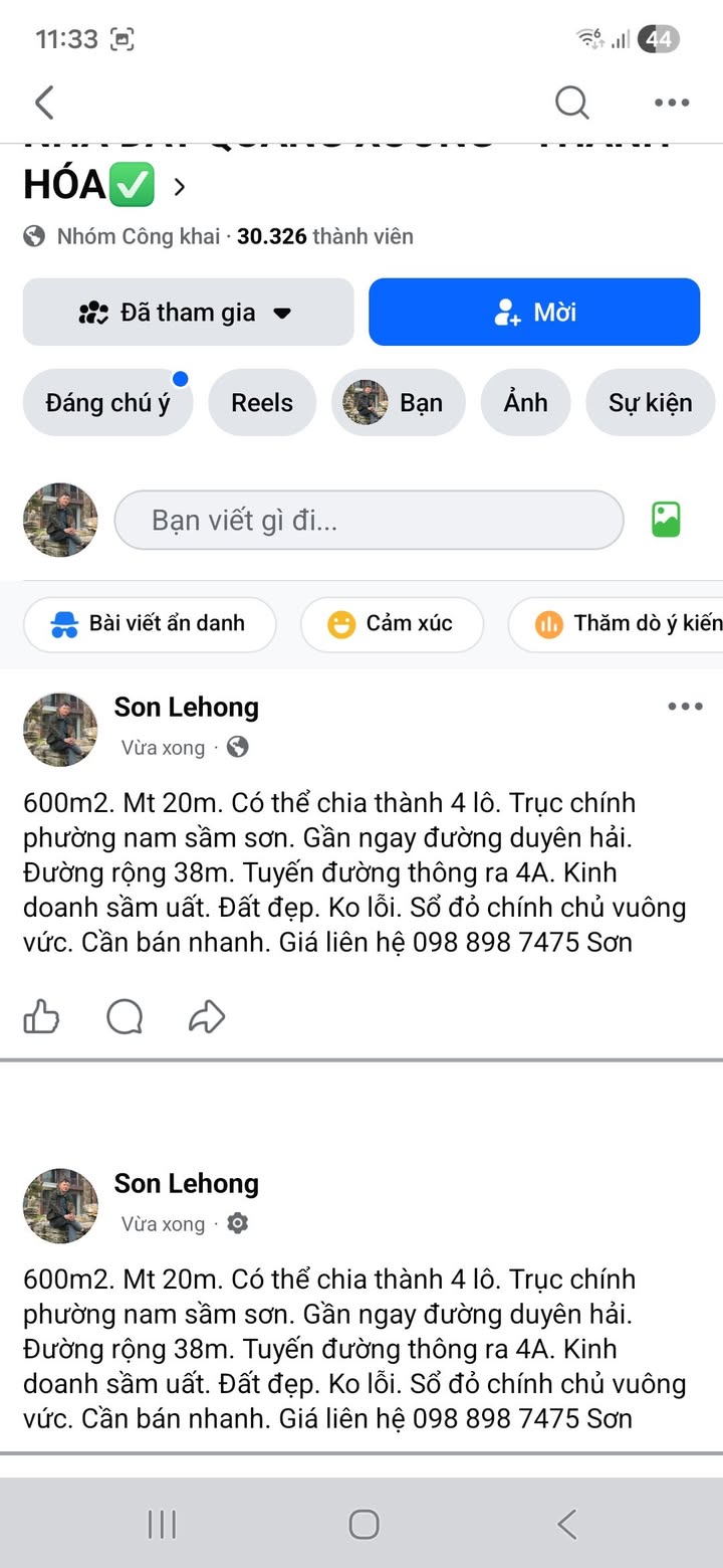 Bán đất Sầm Sơn 600m² - Mặt tiền 20m, Kinh doanh đắc địa