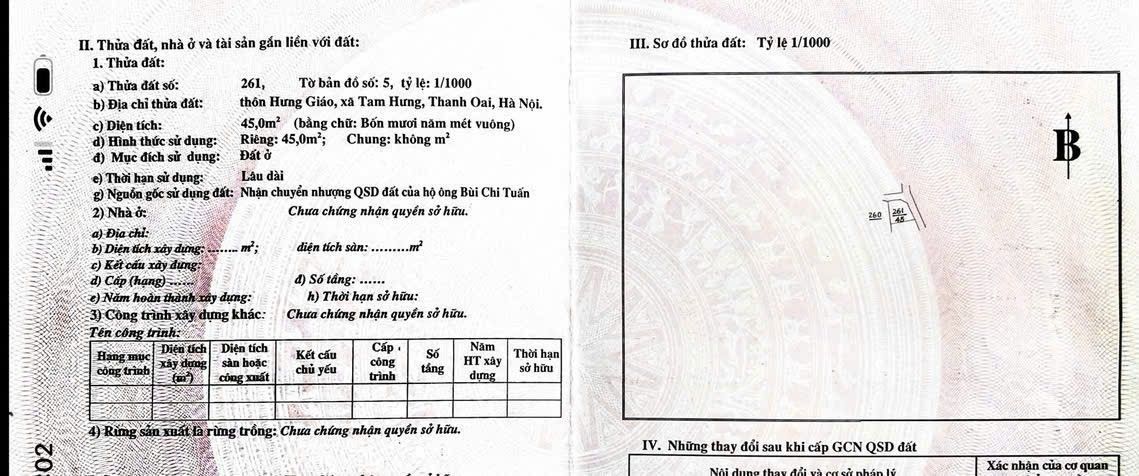 Bán đất Thanh Oai 45m² - Lô góc cực đẹp, ô tô vào tận đất