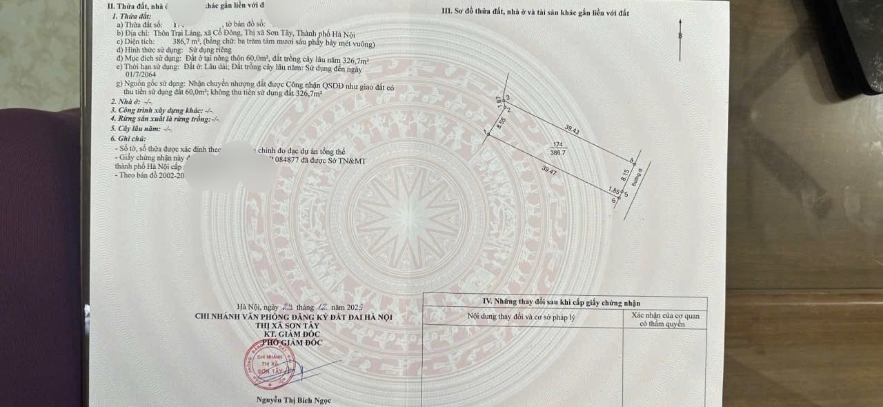 Đất nền Trại Lang, Cờ Đỏ, Cần Thơ 387m² - Sổ đỏ chính chủ