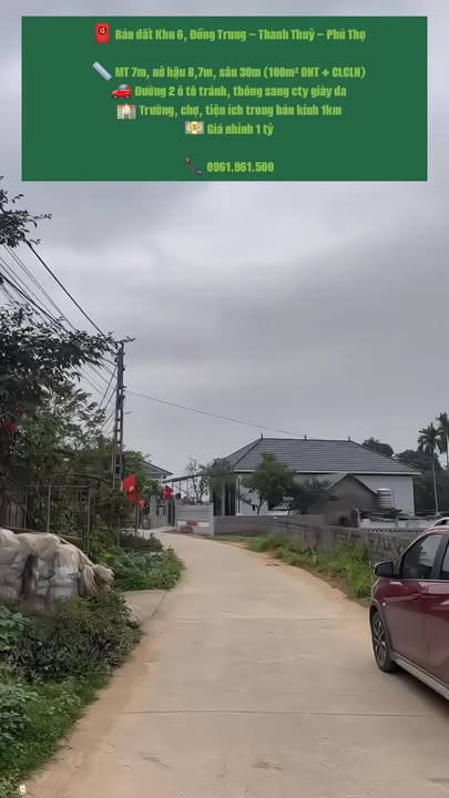 Đất nền Thanh Thủy 100m² - Đường to ô tô, nở hậu đẹp!