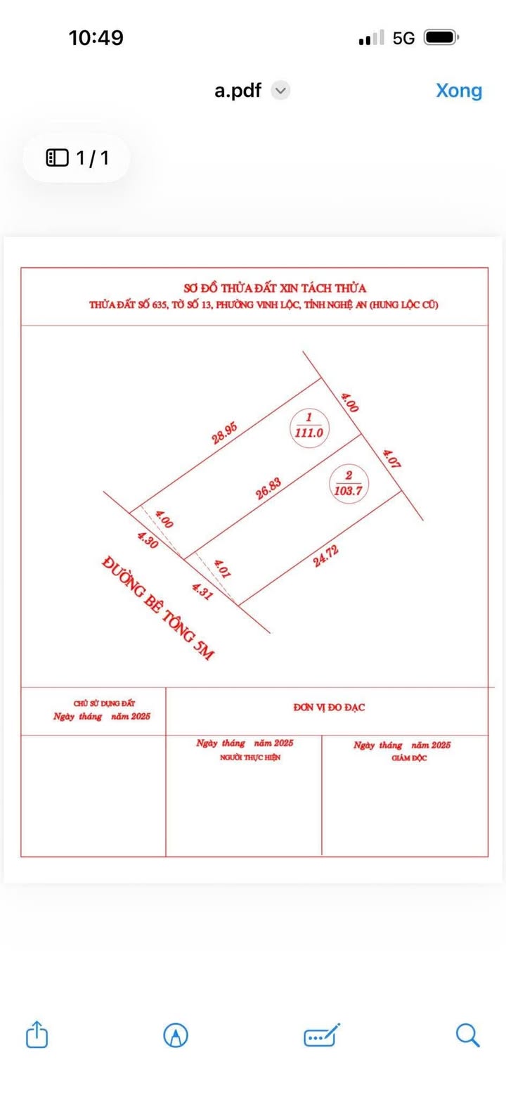 Đất nền Vinh Lộc, TP Vinh 111m² - Giá F0 CĐT, chỉ 3 tỷ!