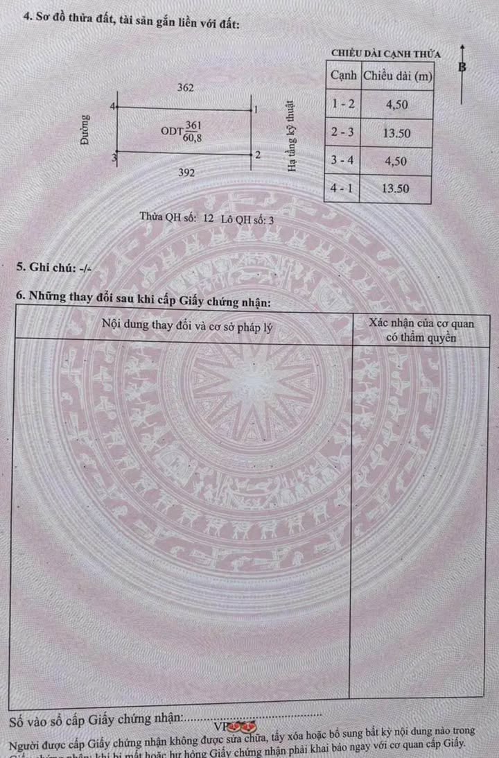 Đất nền Phường Cửa Nam TP Nam Định 61m² - Sổ đỏ chính chủ