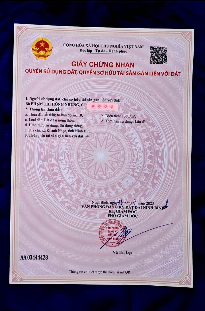 Đất Nền Vàng 138m² Lô LK3.7 Khánh Nhạc, Ninh Bình - Giá Tốt