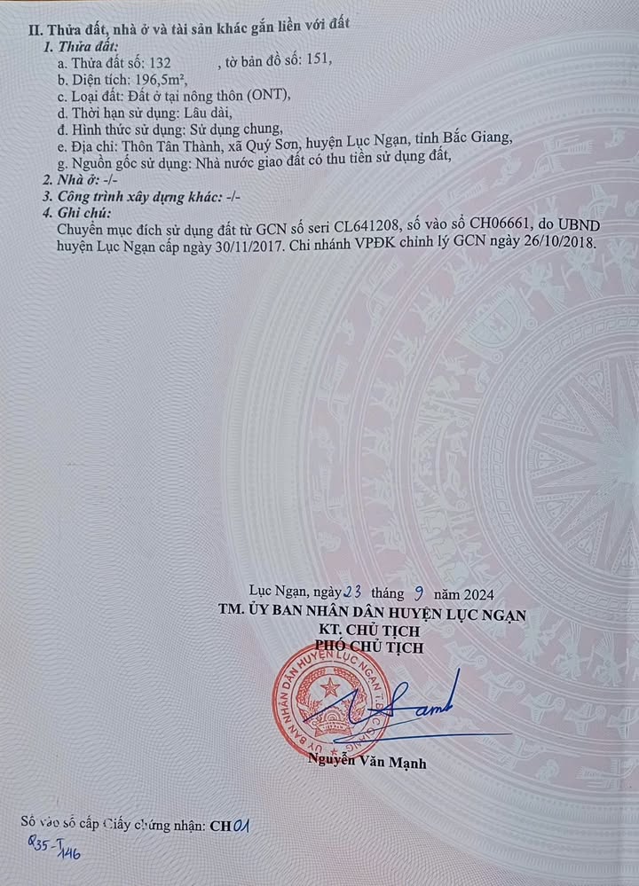 Bán đất 197m² Ngọc Xá, Quế Võ, Bắc Ninh - Sổ hồng riêng, gần QL31