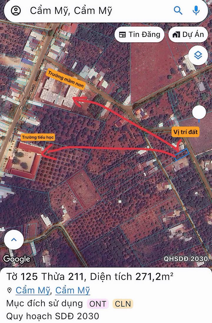 Đất nền Bảo Bình, Cẩm Mỹ - 271m² thổ cư 80m² - 1.3 tỷ