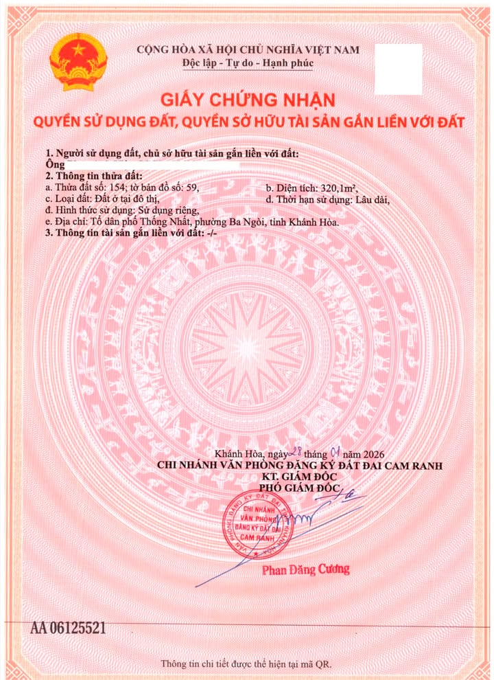 Đất nền Ba Ngòi Cam Ranh 320m² - Đất thổ cư 100%, sổ đỏ sẵn sàng!