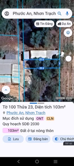 Đất Nhơn Trạch Đồng Nai 103m² 1,1 tỷ - Sổ đỏ chính chủ