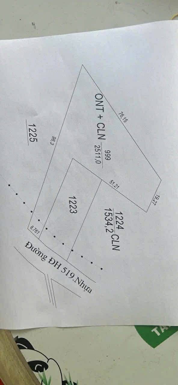 Đất Vườn 900m² Mặt Tiền Đường 519, Tân Uyên, Bình Dương - Giá 1.65 Tỷ