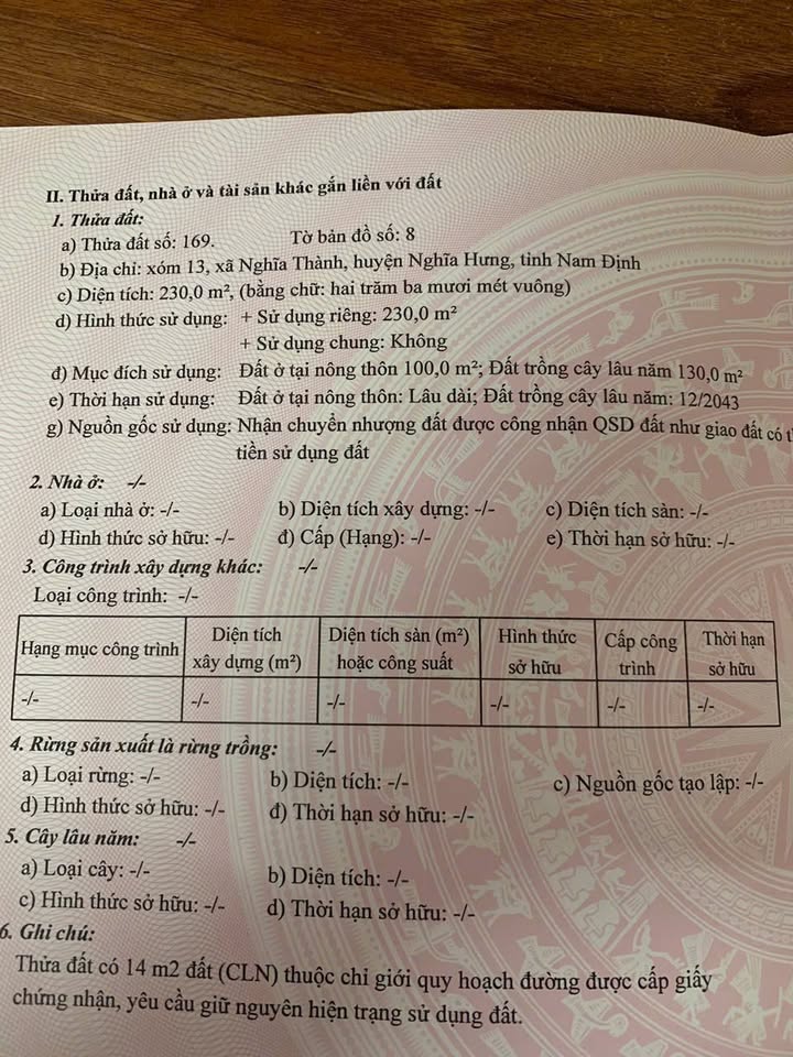 Bán Đất Nghĩa Hưng Nam Định 230m² - Sổ Đỏ Sẵn Sàng