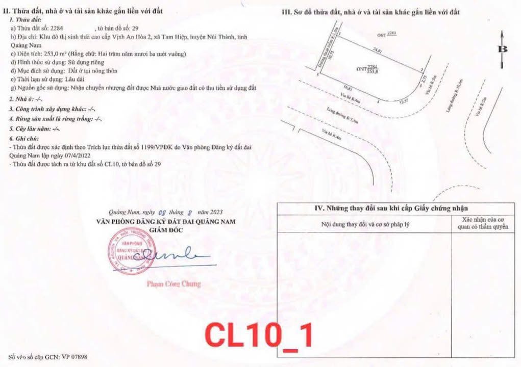 Đất nền góc Vịnh An Hòa Đà Nẵng - 253m² - Giá tốt 16.6 triệu/m²