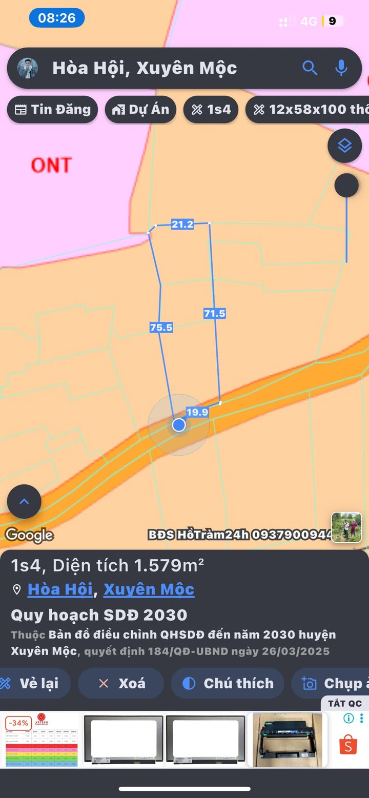 Đất Vàng Xuyên Mộc - 1394m² Mặt Tiền Đường Nhựa 18m, Giá Tốt